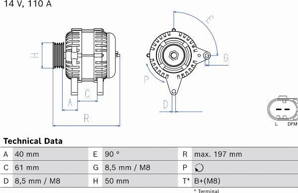 BOSCH 0 986 084 810 — Alternator