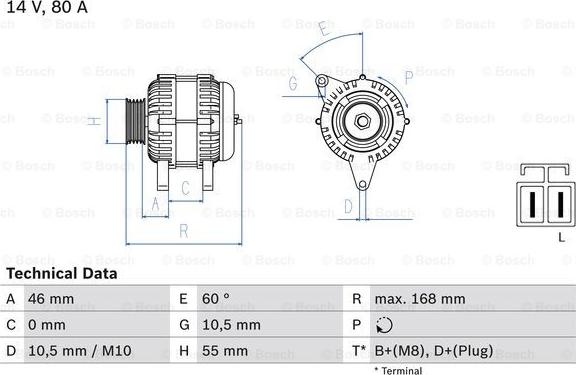 BOSCH 0 986 084 210 — Alternator