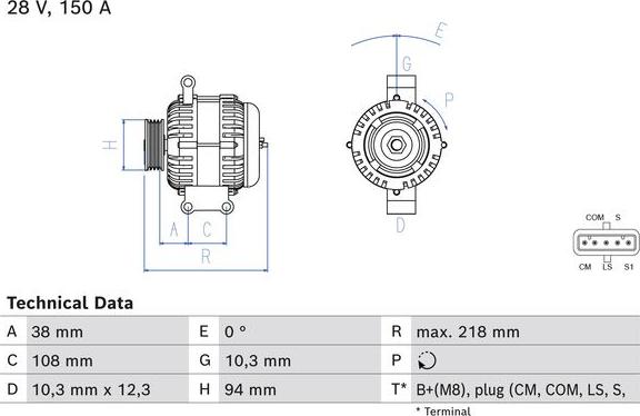 BOSCH 0 986 084 280 - Alternator