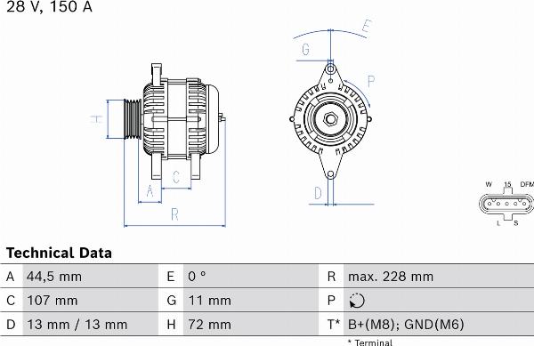 BOSCH 0 986 085 500 — Alternator