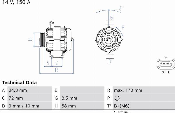 BOSCH 0 986 085 110 — Alternator