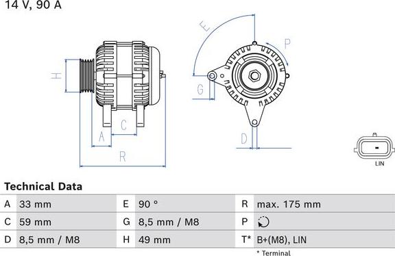 BOSCH 0 986 085 170 — Alternator