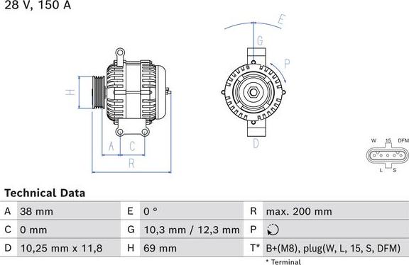 BOSCH 0 986 085 360 - Alternator