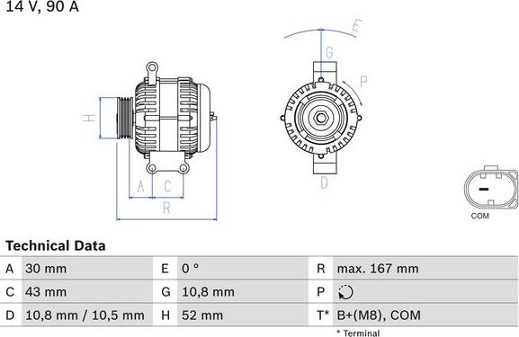 BOSCH 0 986 080 500 — Alternator