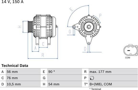 BOSCH 0 986 080 580 — Alternator