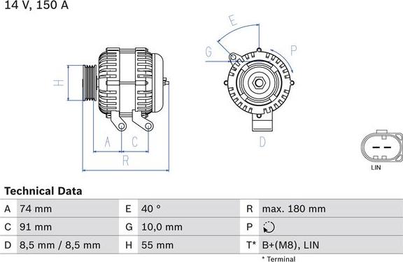 BOSCH 0 986 080 810 — Alternator