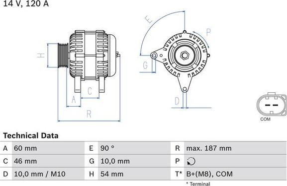 BOSCH 0 986 080 350 — Alternator