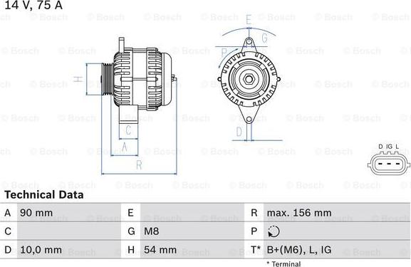BOSCH 0 986 081 950 — Alternator