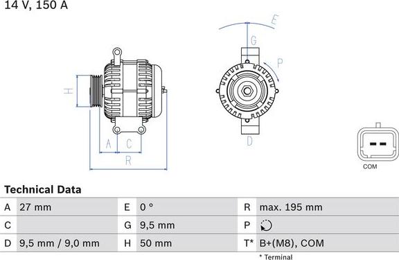 BOSCH 0 986 081 820 - Alternator