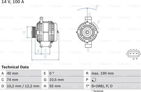 BOSCH 0 986 083 570 — Alternator