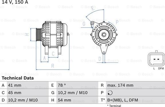 BOSCH 0 986 083 890 — Alternator