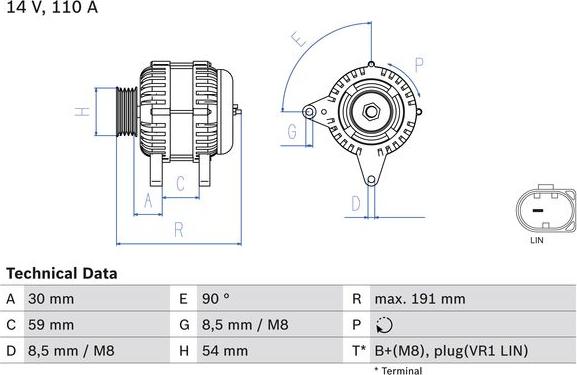 BOSCH 0 986 083 270 — Alternator
