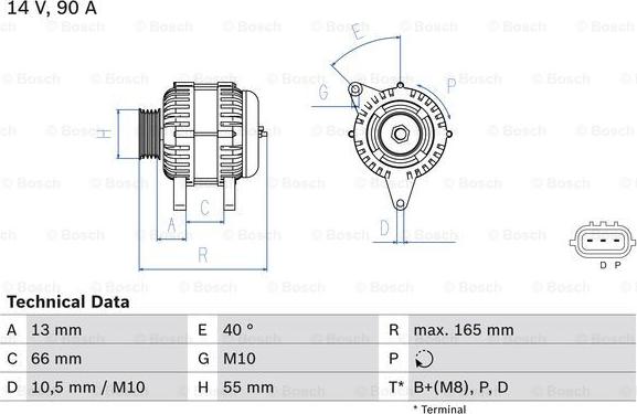 BOSCH 0 986 082 430 — Alternator