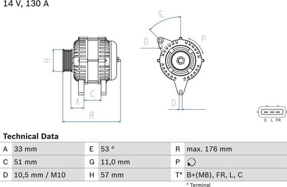 BOSCH 0 986 082 820 — Alternator