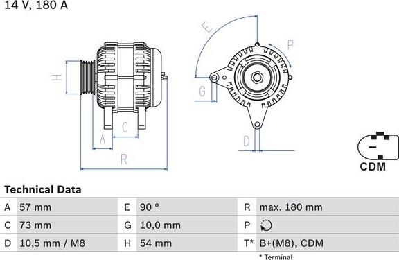 BOSCH 0 986 082 200 — Alternator