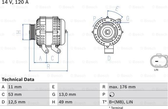 BOSCH 0 986 082 220 — Alternator