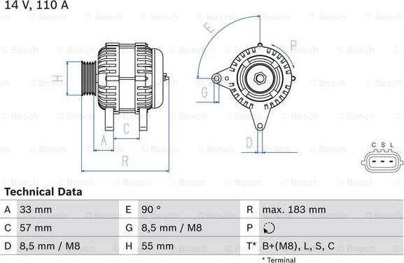 BOSCH 0 986 082 730 — Alternator