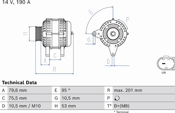 BOSCH 0 986 087 180 — Alternator