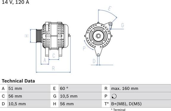 BOSCH 0 986 039 250 — Alternator