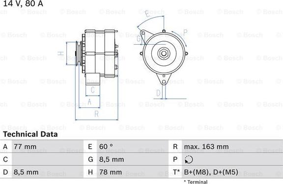 BOSCH 0 986 034 170 — Alternator