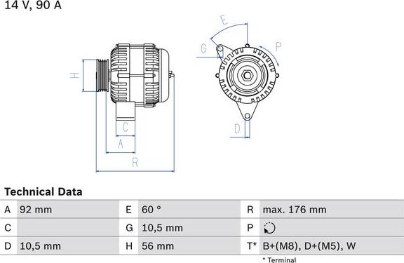 BOSCH 0 986 038 170 — Alternator