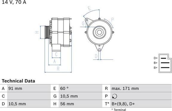 BOSCH 0 986 033 810 — Alternator