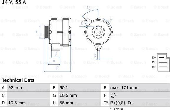 BOSCH 0 986 033 740 — Alternator