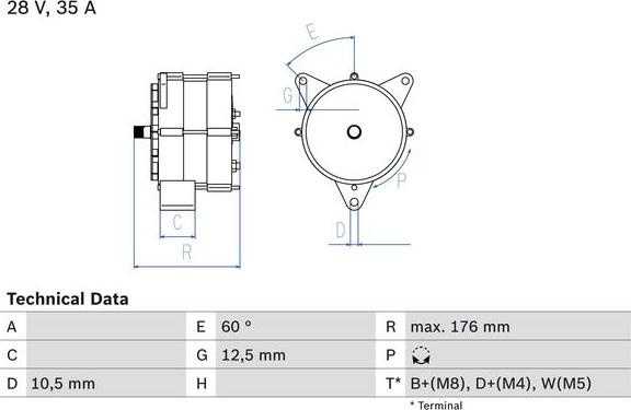BOSCH 0 986 037 440 - Alternator