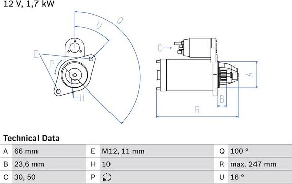 BOSCH 0 986 024 030 — Rozrusznik