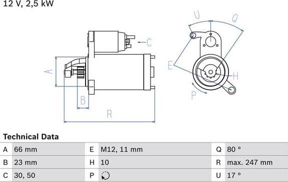 BOSCH 0 986 025 160 — Rozrusznik
