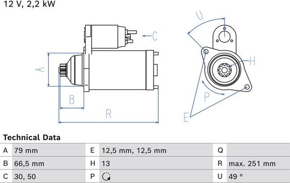 BOSCH 0 986 026 340 - ROZRUSZNIK VW VOLKSWAGEN CRAFTER 30. CRAFTER 35. CRAFTER 50. CRAFTER 55. GRAND CALIFORNIA. TRANSPORTER T6