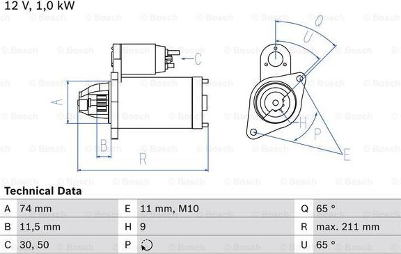 BOSCH 0 986 020 571 — Rozrusznik