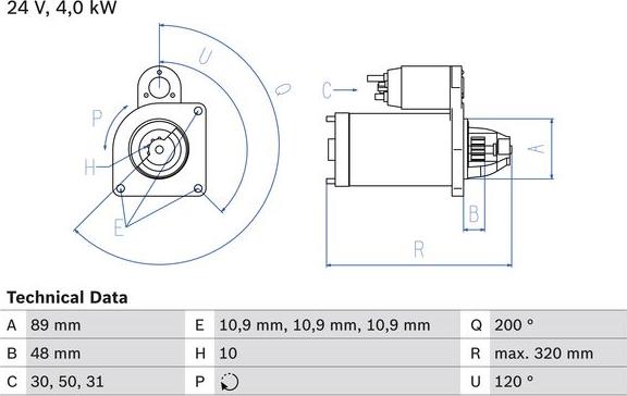 BOSCH 0 986 020 170 — Rozrusznik
