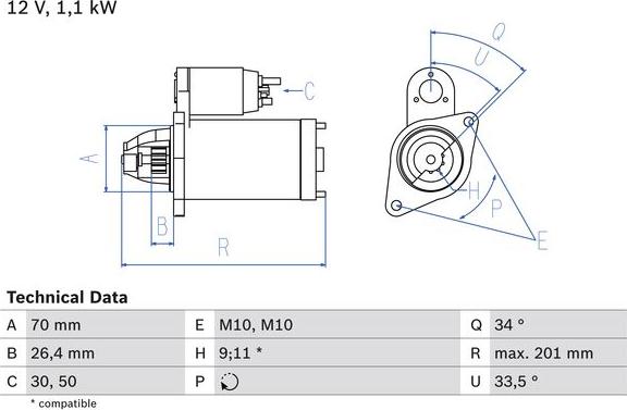 BOSCH 0 986 020 350 — Rozrusznik