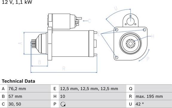 BOSCH 0 986 020 330 — Rozrusznik