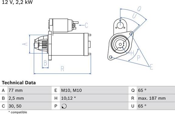 BOSCH 0 986 022 720 — Rozrusznik