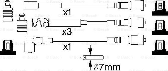 BOSCH 0 986 356 801 - Zestaw przewodów zapłonowych