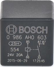BOSCH 0 986 AH0 603 — Przekaźnik, prąd pracy
