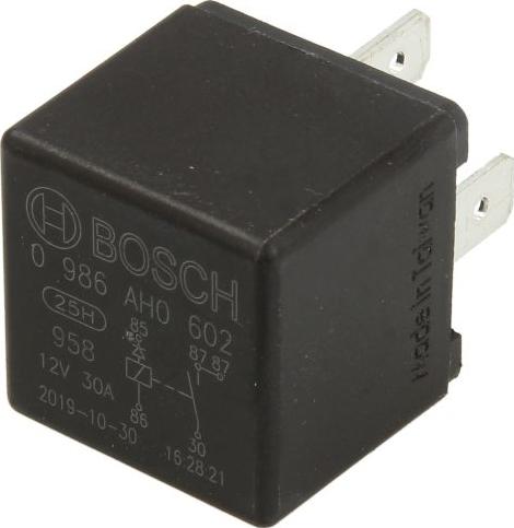 BOSCH 0 986 AH0 602 — Przekaźnik, prąd pracy