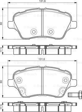 BOSCH 0 986 TB3 199 - Zestaw klocków hamulcowych, hamulce tarczowe