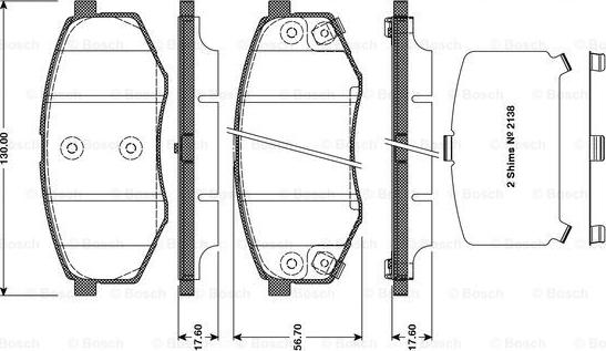 BOSCH 0 986 TB3 113 - Zestaw klocków hamulcowych, hamulce tarczowe