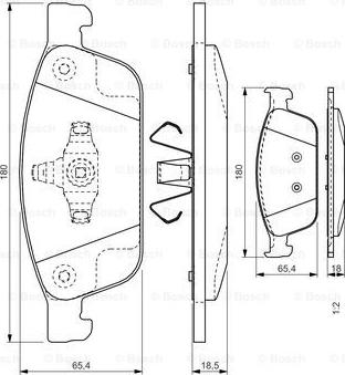 BOSCH 0 986 TB3 207 - Zestaw klocków hamulcowych, hamulce tarczowe