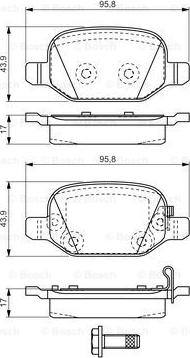 BOSCH 0 986 TB3 216 - Zestaw klocków hamulcowych, hamulce tarczowe