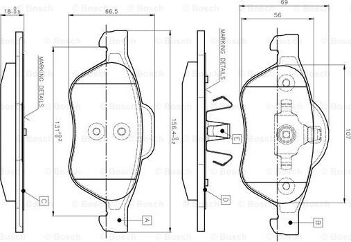 BOSCH 0 986 TB2 434 - Zestaw klocków hamulcowych, hamulce tarczowe