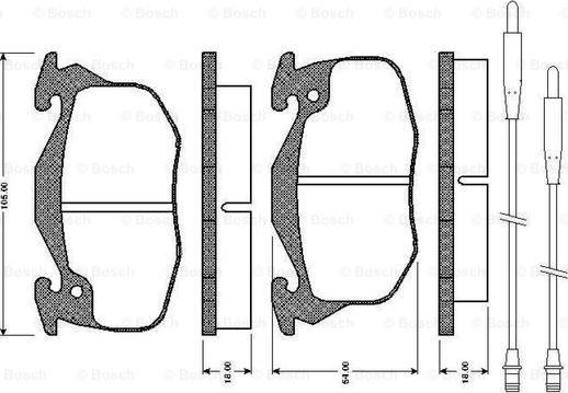 BOSCH 0 986 TB2 550 - Zestaw klocków hamulcowych, hamulce tarczowe