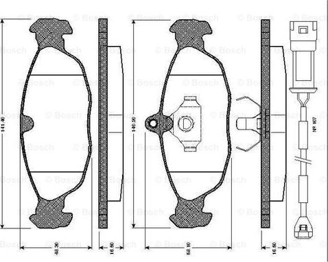 BOSCH 0 986 TB2 677 - Zestaw klocków hamulcowych, hamulce tarczowe