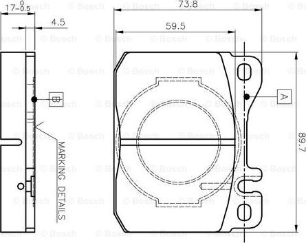 BOSCH 0 986 TB2 051 - Zestaw klocków hamulcowych, hamulce tarczowe