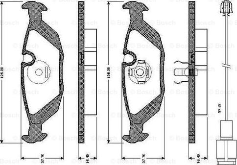 BOSCH 0 986 TB2 082 - Zestaw klocków hamulcowych, hamulce tarczowe