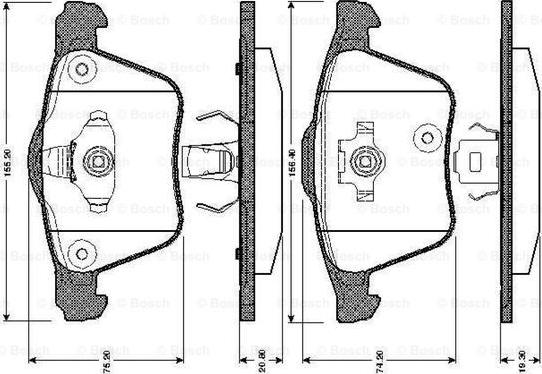 BOSCH 0 986 TB2 862 - Zestaw klocków hamulcowych, hamulce tarczowe