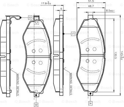 BOSCH 0 986 TB2 319 - Zestaw klocków hamulcowych, hamulce tarczowe